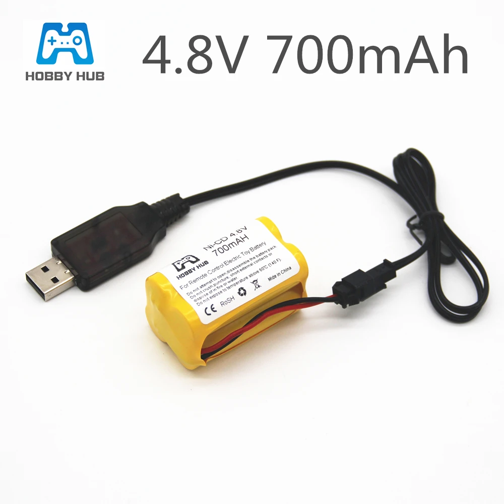 

4.8v 700mah rechargeable ni-cd battery with charger for rc toys electric car 4.8v nicd battery pack RC boat model car toy