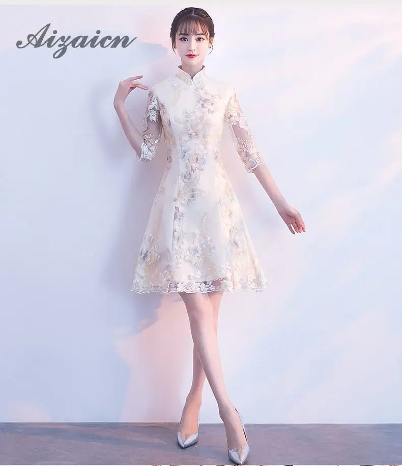 Чино, vestido de mujer de encaje, сексуальный чонсам, vestidos de moda, модерана, elegante Qipao, Подростковый Мини Qi Pao