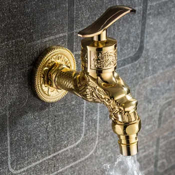 

Luxury Antique Decorative Bibcock Zinc alloy Bathroom Faucet Brass Tap Kitchen Outdoor Wall Mounted Taps Washing Machine Mop