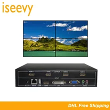ISEEVY 4-канальный видеостена управления Лер 2×2 HDMI DVI VGA USB видео процессор с управлением RS232 для 4 ТВ Сращивание