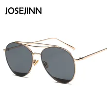 New Trendy alloy frame oval lens black sunglasses women men sunglasses oval fashion design sun glasses 6659