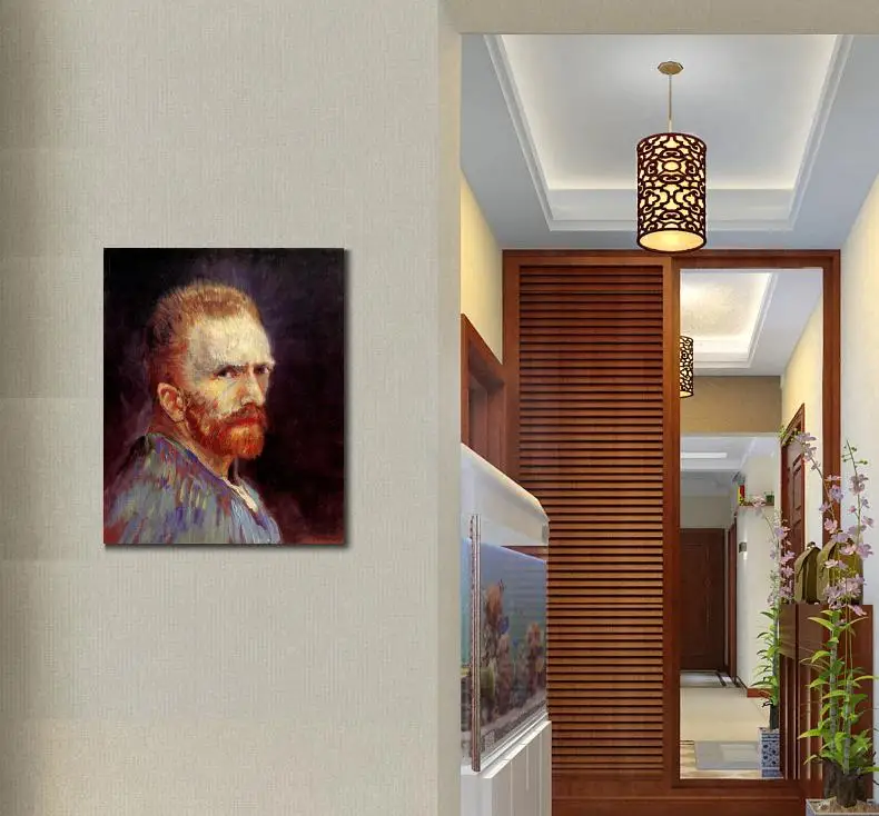 Ручная роспись маслом Винсента Ван Гога Холст Искусство Автопортрет II Высокое качество домашний декор