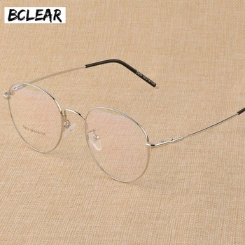 

BCLEAR New Memory Titanium Alloy Retro Eyelasses Frame Personality Unisex Myopia Frame Literary Flat Spectacle Glasses Men Women
