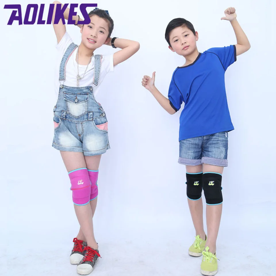AOLIKES 1 زوج الاطفال تزلج الرياضة نيباد الطفل الزحف سلامة الأطفال الرقص الركبة دعم كرة السلة كرة القدم منصات الركبة طفح