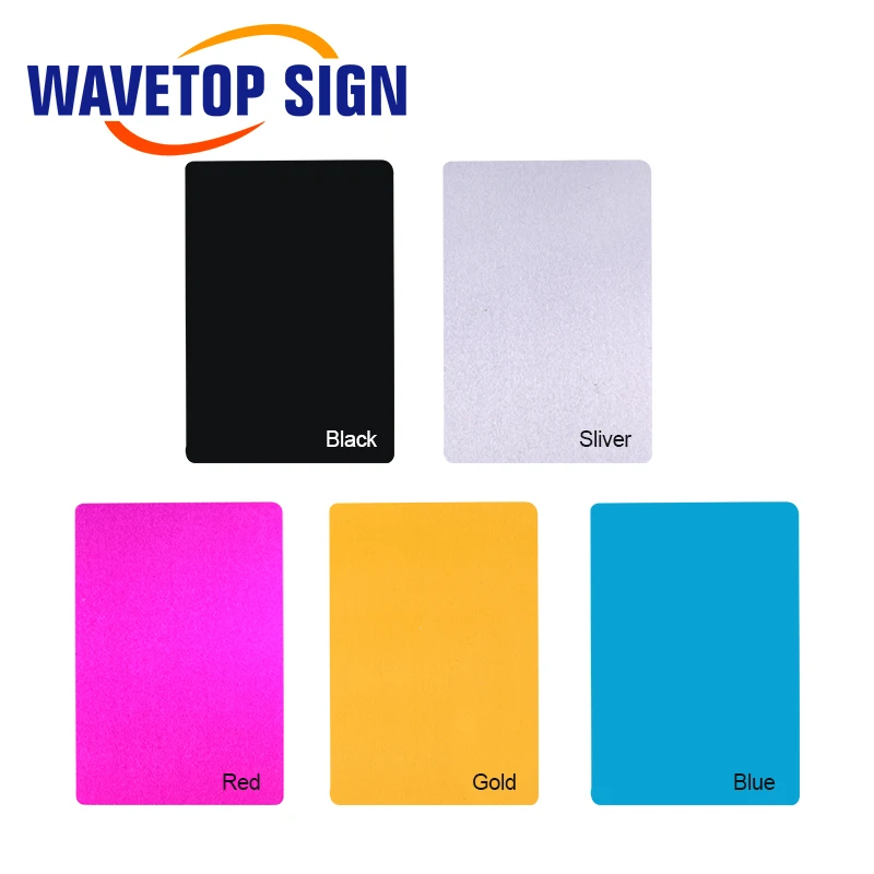 WaveTopSign 100 шт./лот визитные карточки многоцветный алюминиевый сплав металлический лист тестовый материал для лазерной маркировки машины