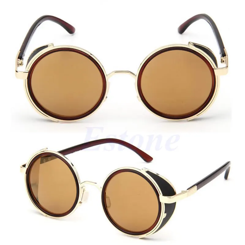 Кибер очки винтажные ретро блиндер стимпанк солнцезащитные очки 50s круглые очки F05 - Цвет линз: Style5