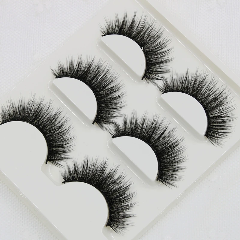 

3 pairs Soft Handmade False Eyelashes 3D Three-dimensional Fiber Natural Long Eyelashes Fashion Makeup Cross Fake Eyelashes 08