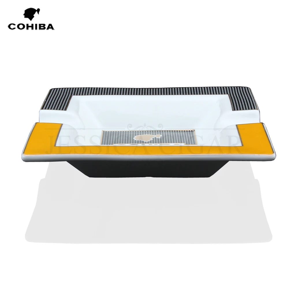 COHIBA квадратные керамические пепельницы для сигарет 2 держателя 1 пепельница для стола пепельница большая пепельница для дома с подарочной коробкой