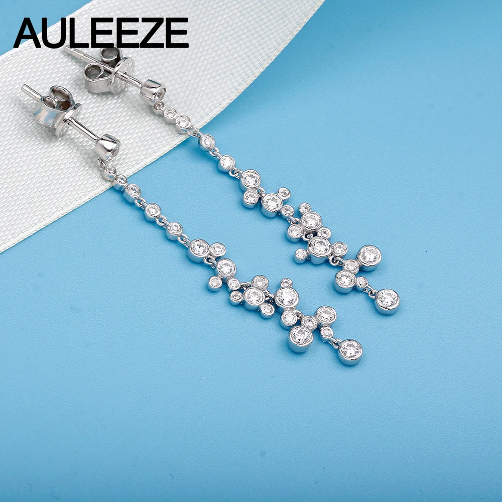 Женские серьги подвески из белого золота с бриллиантами|drop earrings|earrings forearrings for women