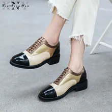 Xiuningyan/женские туфли-оксфорды на плоской подошве; оксфорды из натуральной кожи на плоской подошве; женские броги; повседневные оксфорды в винтажном стиле; женская обувь