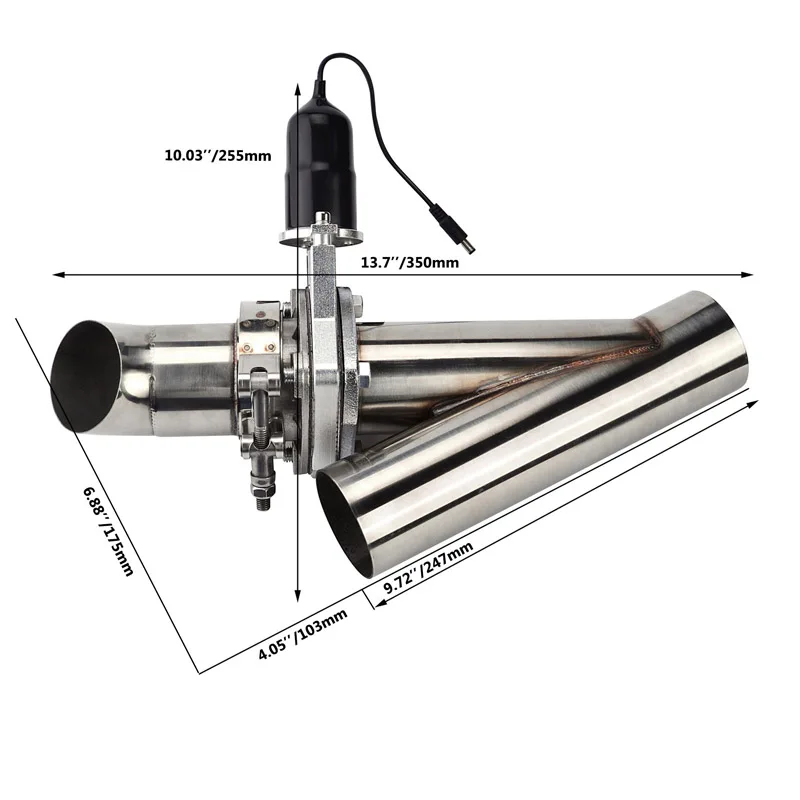 Harga Energi Jahat 2 Inch Exhaust Potongan Stainless Steel Header Y Pipa Listrik Memotong Kit dengan Remote Control Beli Energi Jahat 2 Inch Exhaust Potongan Stainless Steel Header Y Pipa Listrik Memotong Kit dengan Remote Control