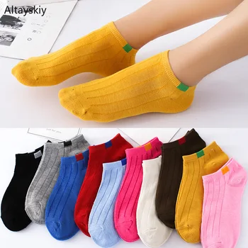 

Socks Women Solid Patchwork Short High Elasticity Breathable Deodorant Womens Sock All-match Simple Leisure Trendy Chic Students