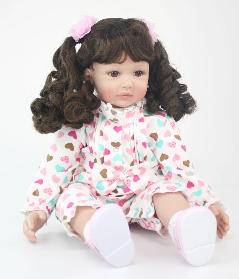 60cm Silicone Vinyl Reborn Baby Doll Toys 24inch Cheap Princess Toddler Girls Babies Doll With