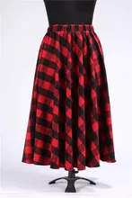 Faldas Largas Autumn Winter 7XL Plus Size Maxi Long High Waist Women s Tartan Plaid Print