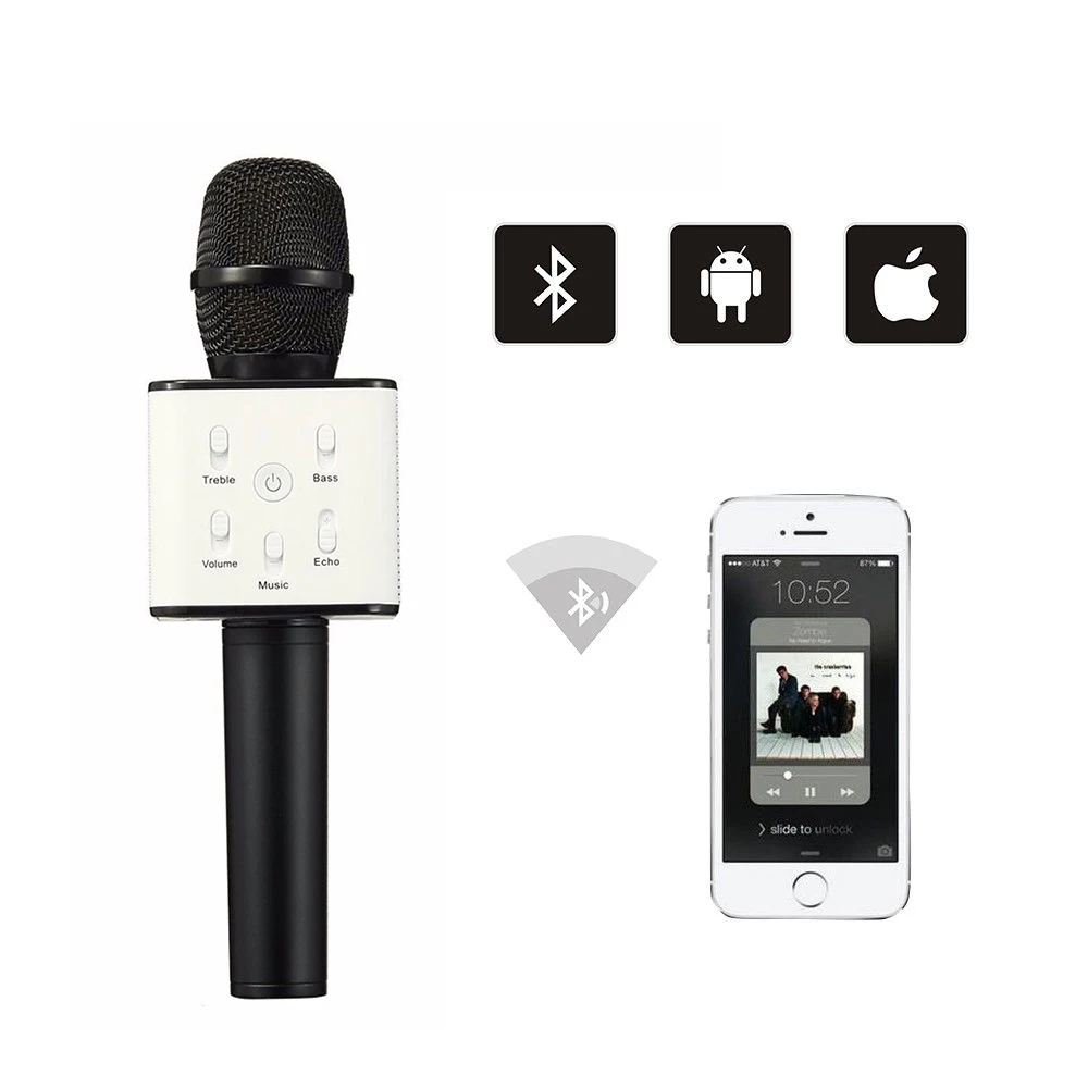 Travor Q7 Bluetooth микрофон беспроводной ручной караоке USB музыкальный плеер Диктофон KTV