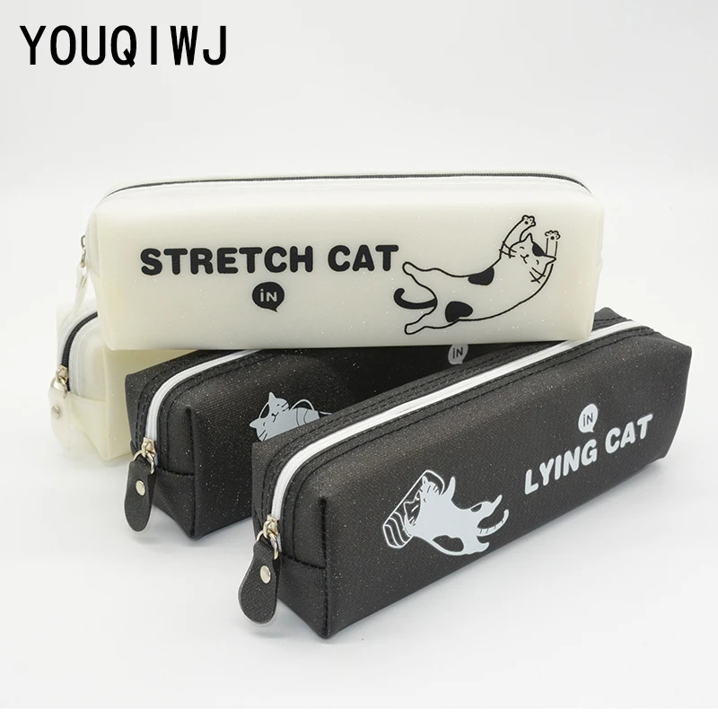 

cat school pencil case kawaii estojo escolar kalem kutusu pencilcase box estuches para lapices Silicone pen case astuccio scuola