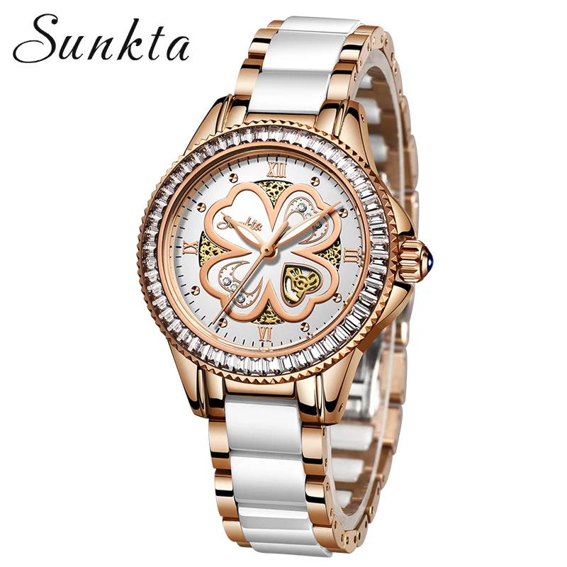 SUNKTA новые часы женские роскошные из нержавеющей стали золотые кварцевые часы женские модные водостойкие женские часы 2019 Relogio Feminino