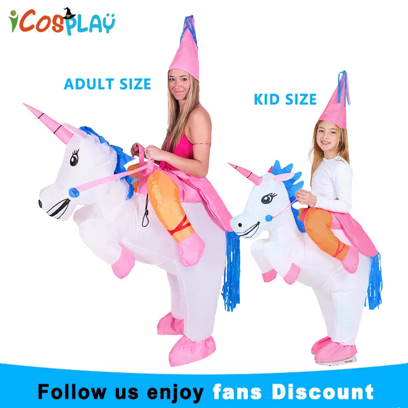 

Inflatable Unicorn Pony Costume Halloween Costumes for Women Men Kids Unisex Clothing Unicorn Cosplay Costume Party Dress