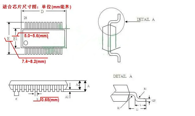 SSOP28 Size