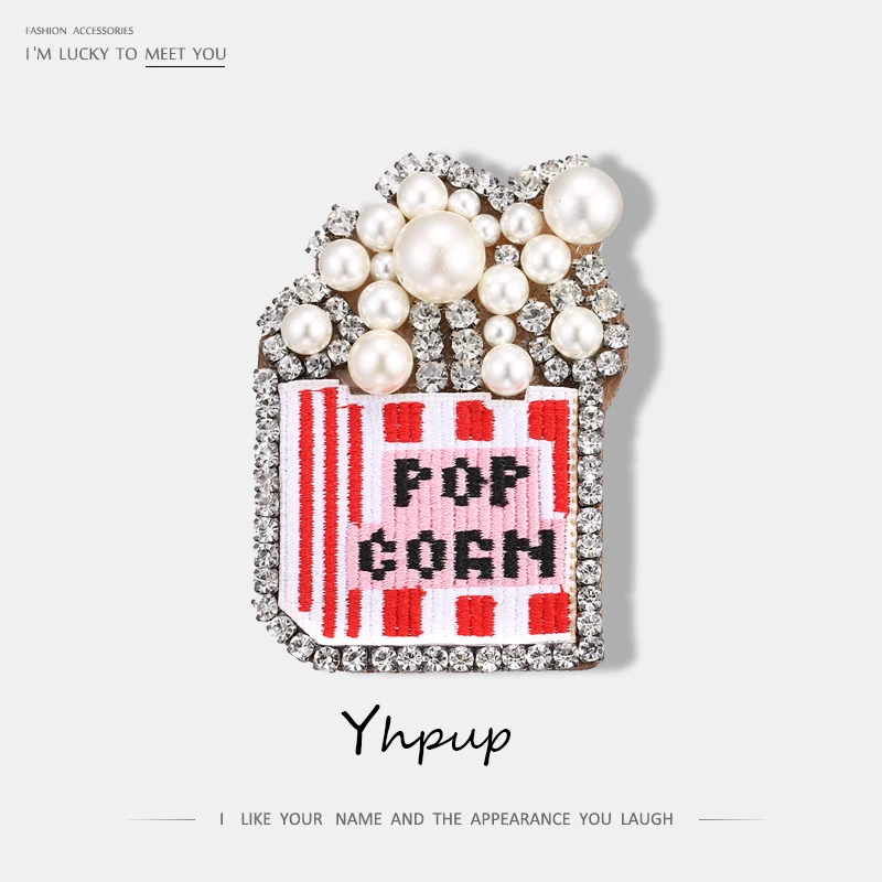 Роскошные Броши Yhpup POP из натуральной кожи со стразами и жемчугом модные большие