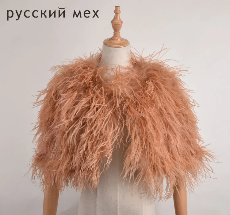 

Ostrich Feather Haining jacket Short fur wedding fur cloak Wedding dress Fur wedding shawl jacket Cape fairy cape
