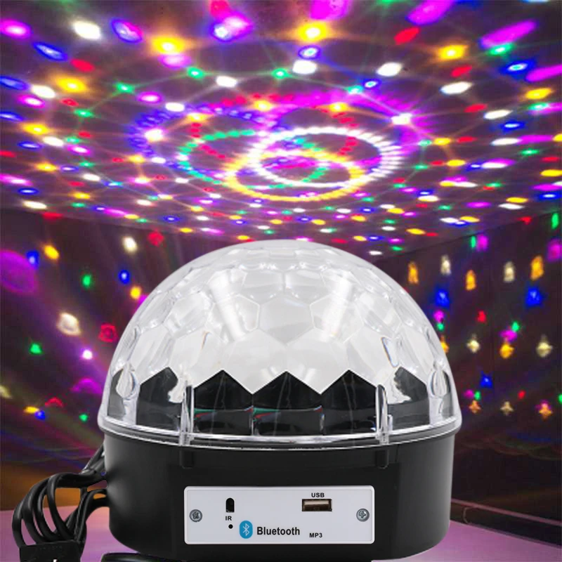 

LED Stage Light Crystal Magic Ball Light Projector Dj Equipment Loudspeaker Bluetooth 4.0 LED Music Light KTV Disco Party