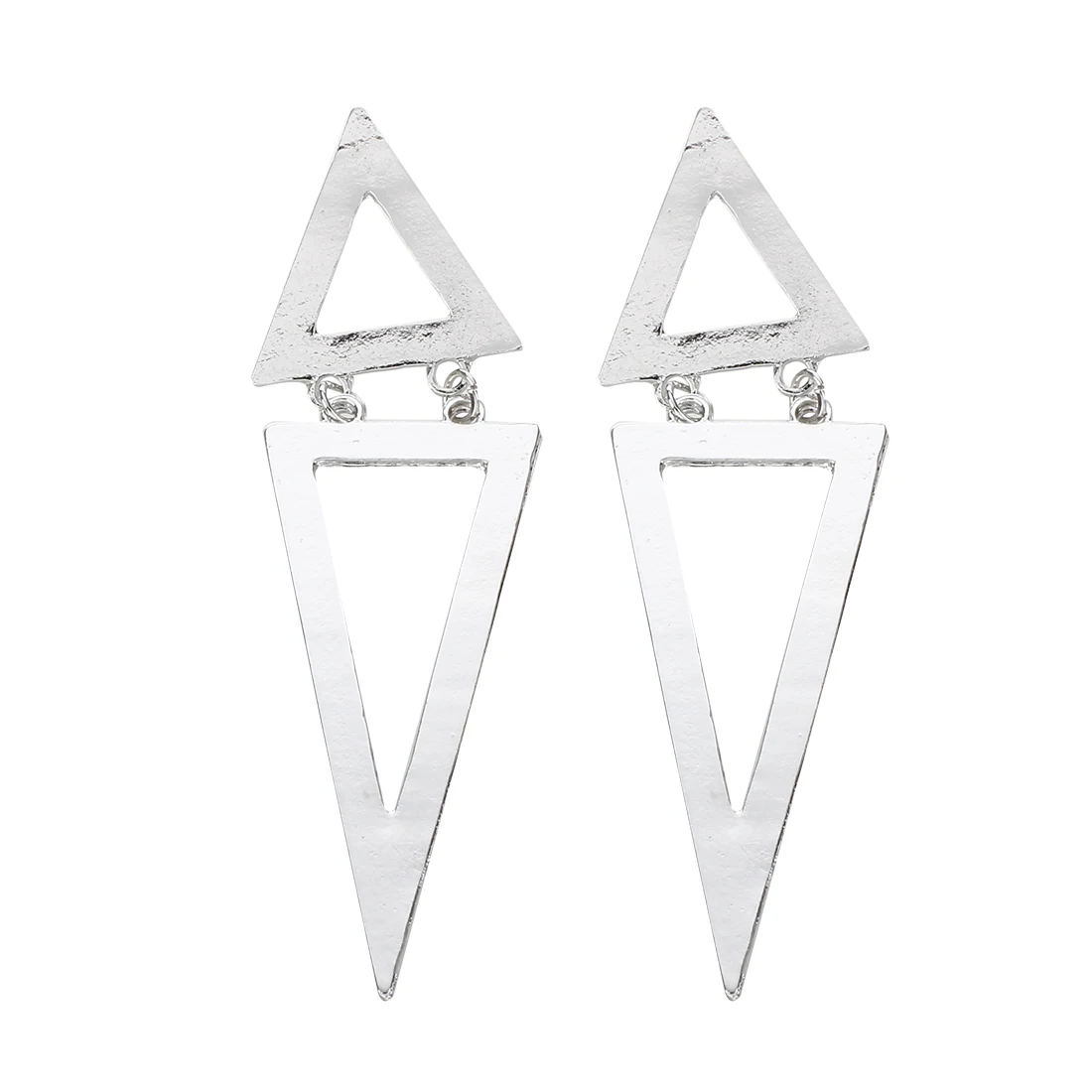 

Pair Stud Earrings Alloy Silver Dual Chic 96x26mm