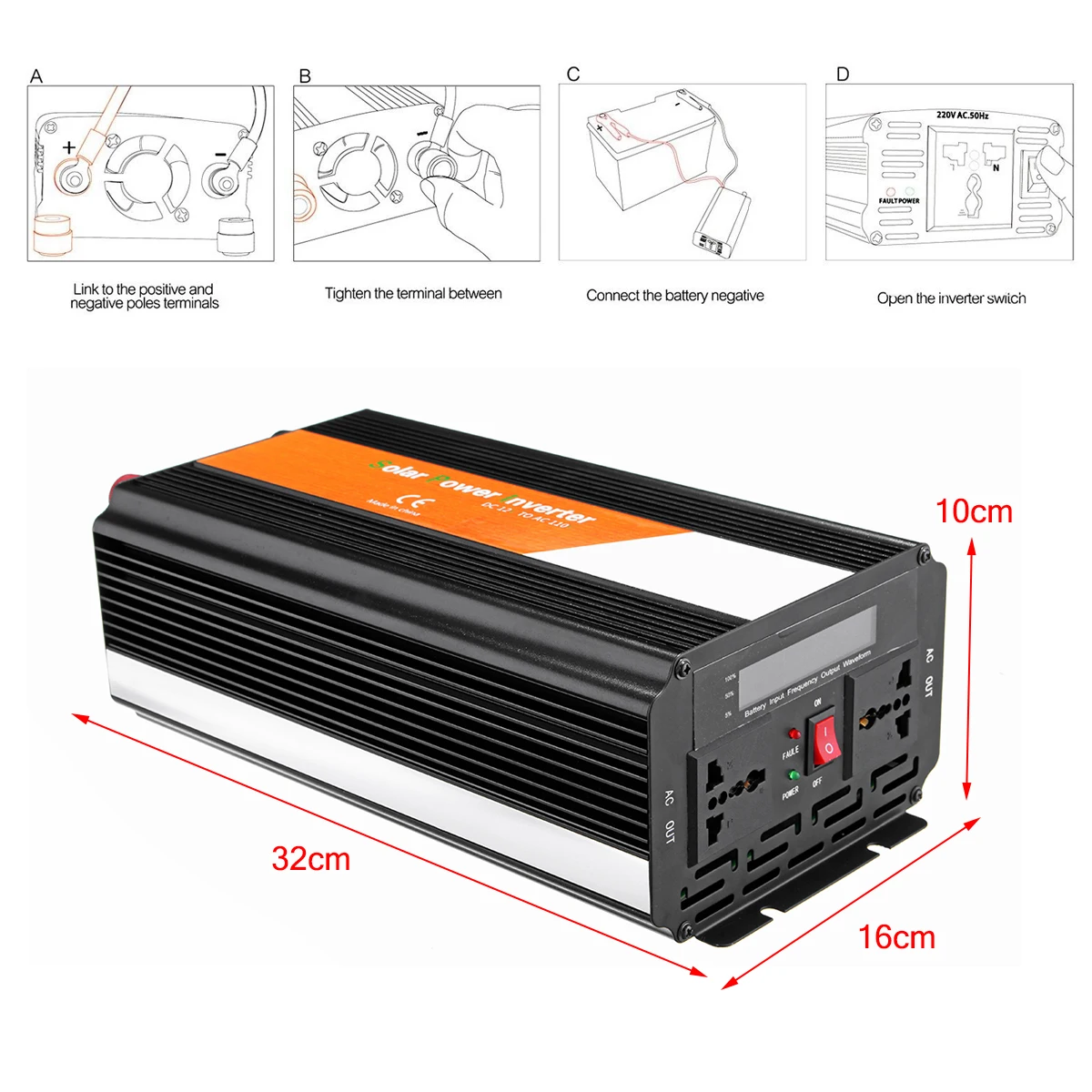 12/24V постоянного тока до 220/110V верхушкой с 6000W Напряжение трансформатор автомобильный инвертор Модифицированная синусоида преобразователь предохранитель, и он имеет высокую эффективность автомобильной