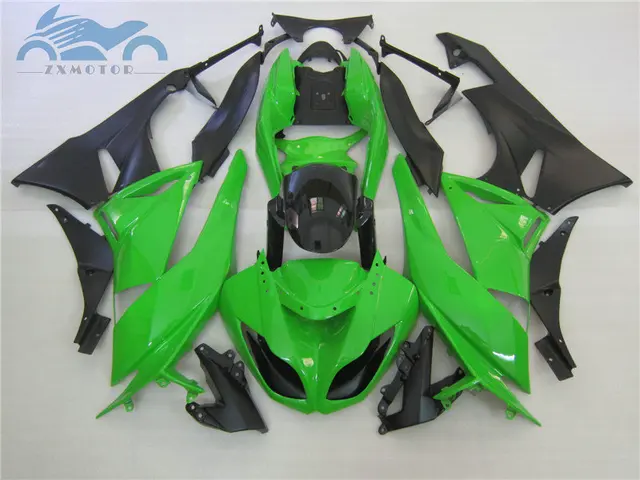 Kit de carenagem para motocicleta, alta qualidade, para kawasaki ninja 2009, 2010, 2012, zx6r, conjunto completo, zx6r, 09-12, verde, preto 4