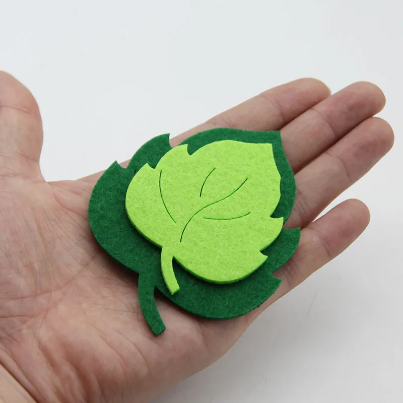 10 шт. зеленые листья форма Бесплатный резка ткань фетровая вставка аппликации для DIY ручной работы ткань изготовление нетканого шитья украшения Ремесло