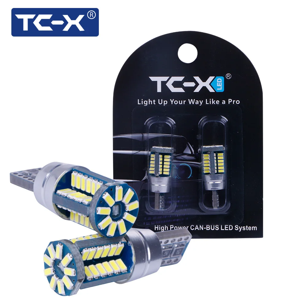 

TC-X 2pcs W5W T10 LED Bulb 57 LEDs 3014 SMD EMC CAN-BUS Car Interior Signal Light 12V White Super Bright Door Light Luggage Lamp