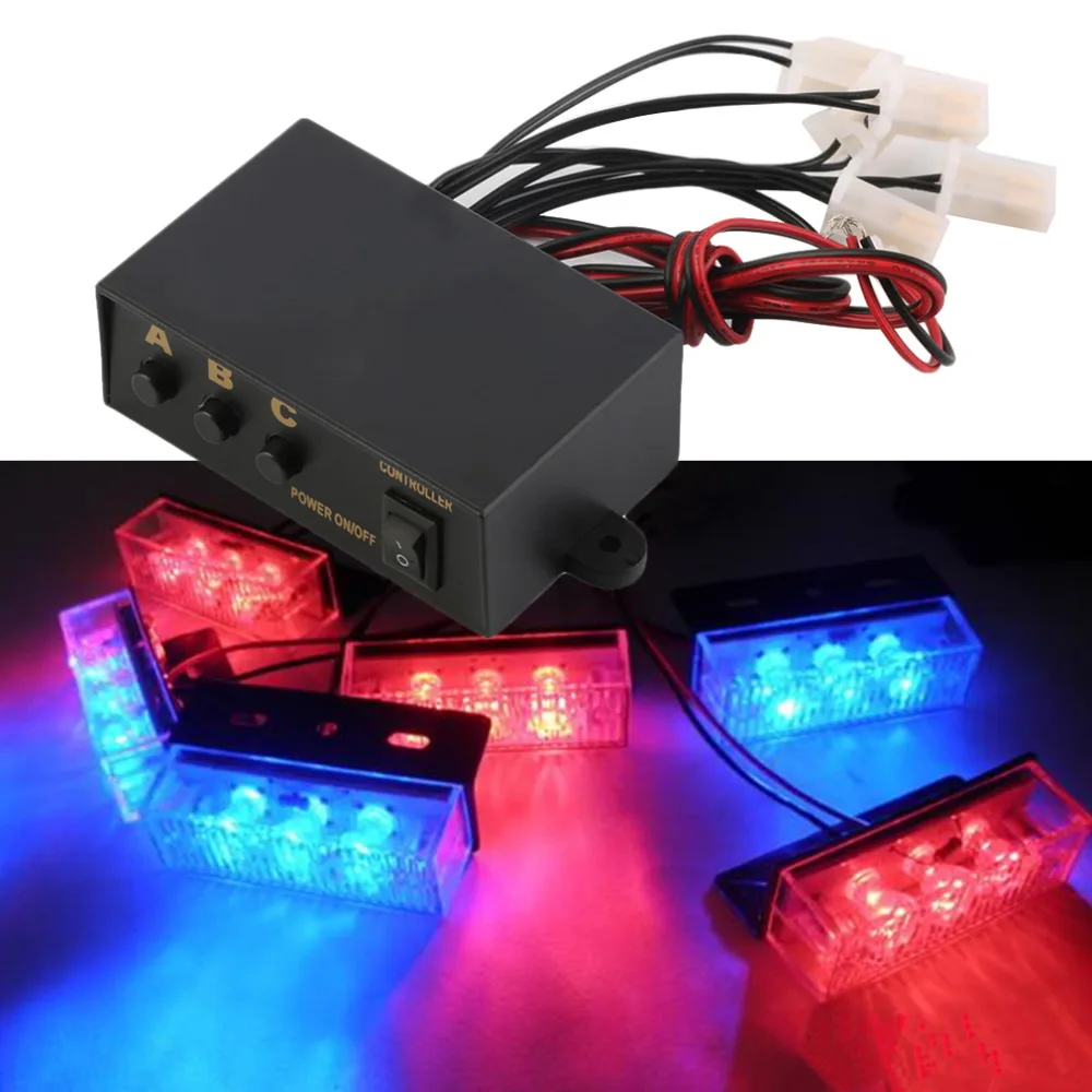 

12V 6 Ways LED Strobe Light 3 Flashing Modes Controller Flash Light Lamp Emergency Flashing Controller Box For Car Motorcycle