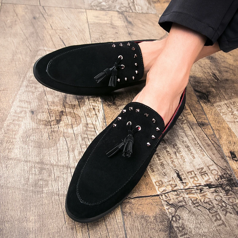 spiked tassel genuine leather men shoes luxury brand rivet designer 2018 male footwear formal dress studded oxford shoes for men (7)