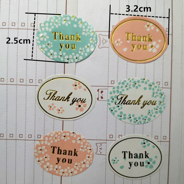 240pcs Flowers Golden Thank You Gift Seal Label Sticker For Bakery Cookie Bag Candy Chocolate Box Craft Packaging Decoration Weddingshop 24