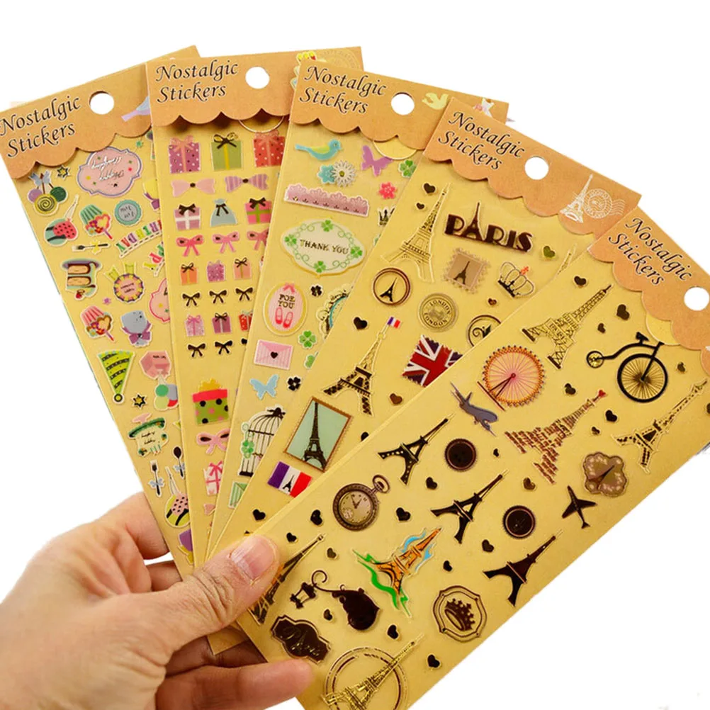 

More Styles Stickers Gilding+PVC Iron Tower Cute Diary Sticker Phone Decoration Randonly Send