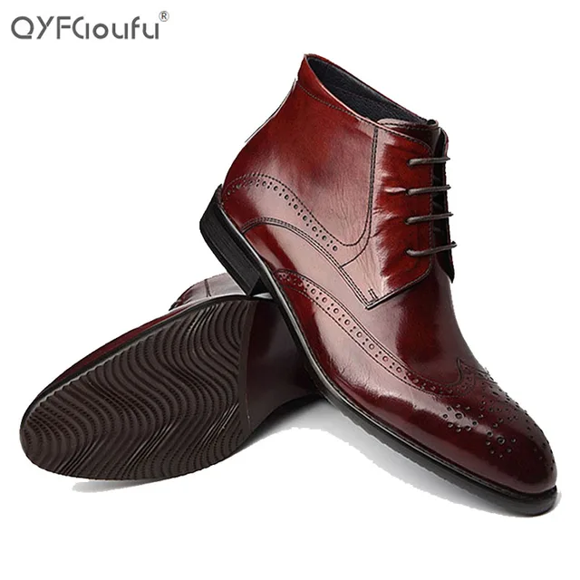 men's burgundy dress boots
