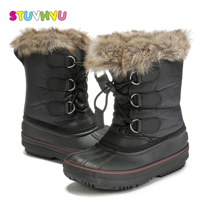 

2018 New children snow boots boys thicken soft comfortable warm kids cotton shoes elastic rubber boots for girls non-slip flats