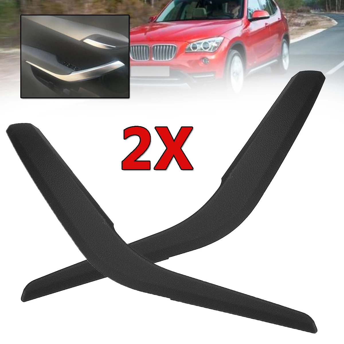 New Black Car Interior Inner Door Card Handles Pull Carrier Covers