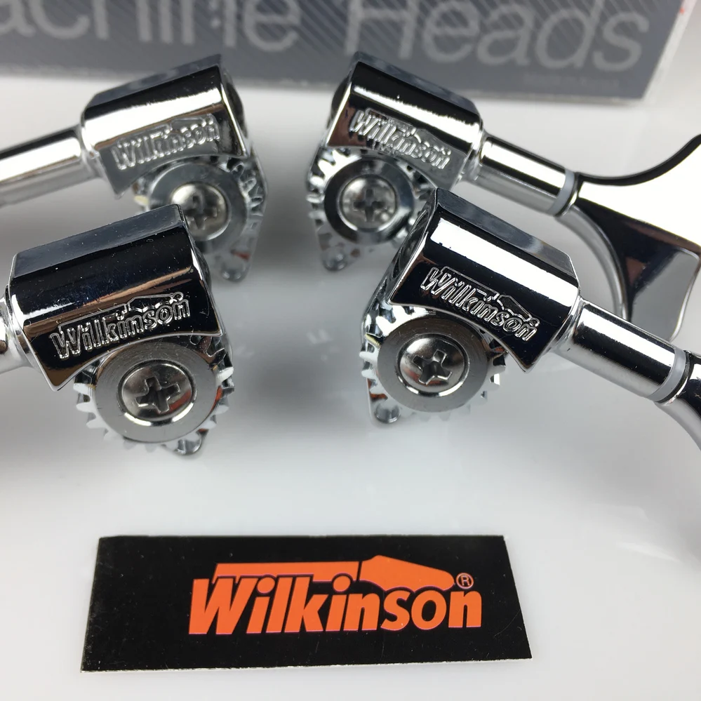 Billige NEUE wilkinson Elektrische Bass Gitarre Mechaniken Mechaniken Gitarre Tuning Pegs Öffnen Getriebe WJB 750 Chrom Silber (ohne verpackung)