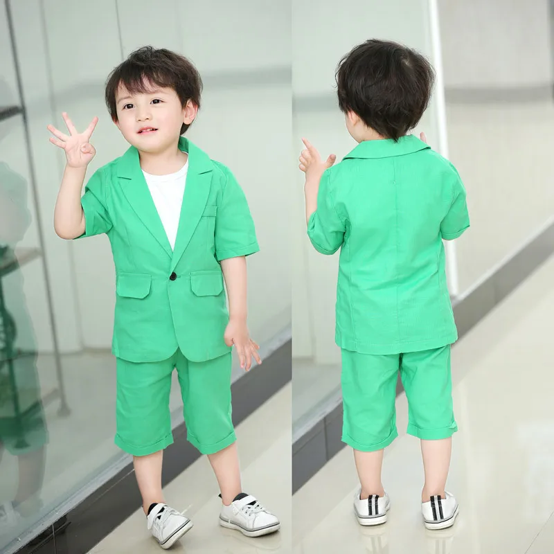 

Boys Formal Suit for Children Wedding Clothes Blazer Shorts Summer Baby Kids Handsome Tuxedo Prom Costume 2-8Y Graduation Suits