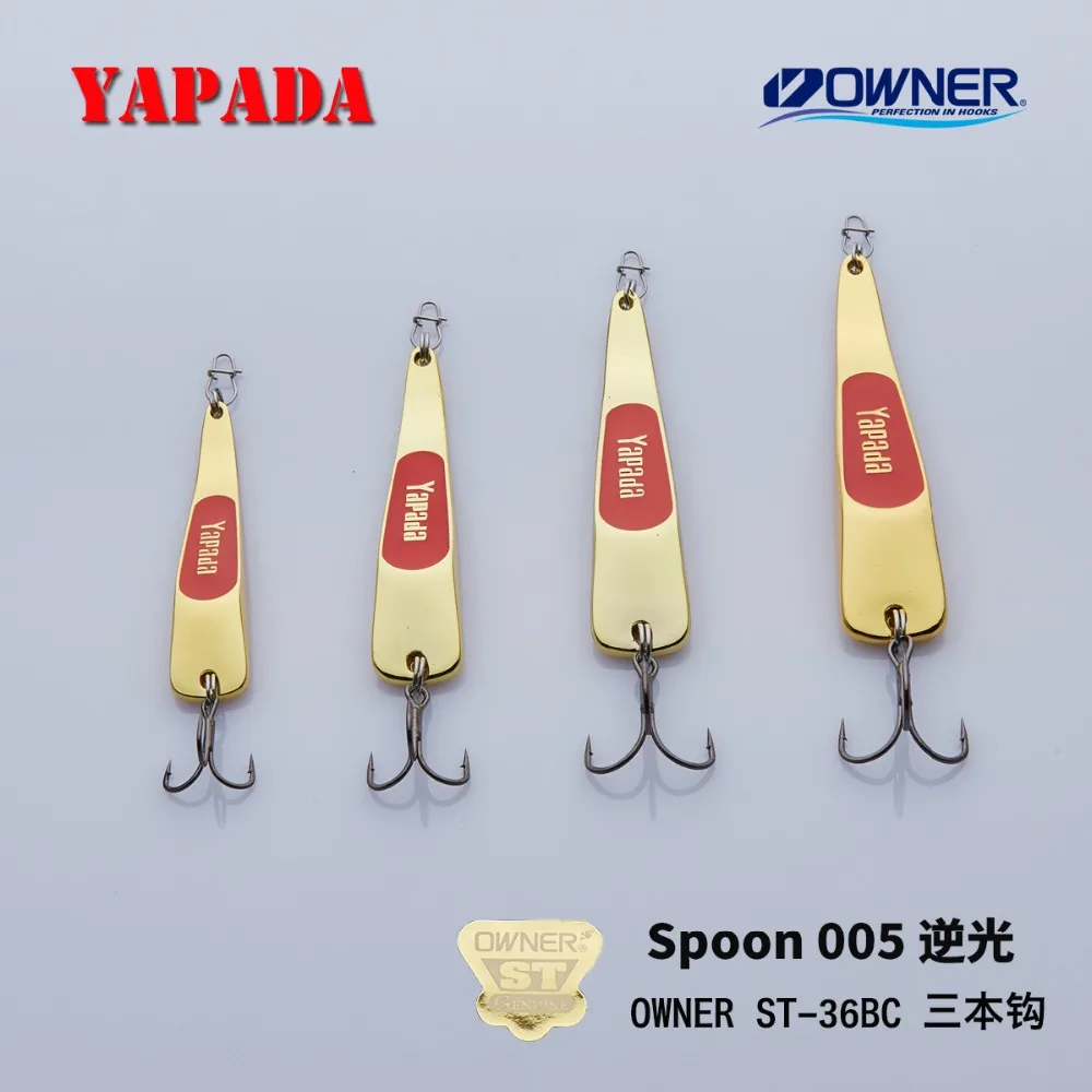 YAPADA ملعقة 005 الخلفية 10g/15g مالك خطاف ثلاثي 59mm/66mm ريشة متعدد الألوان ملعقة معدنية الزنك سبائك الصيد السحر