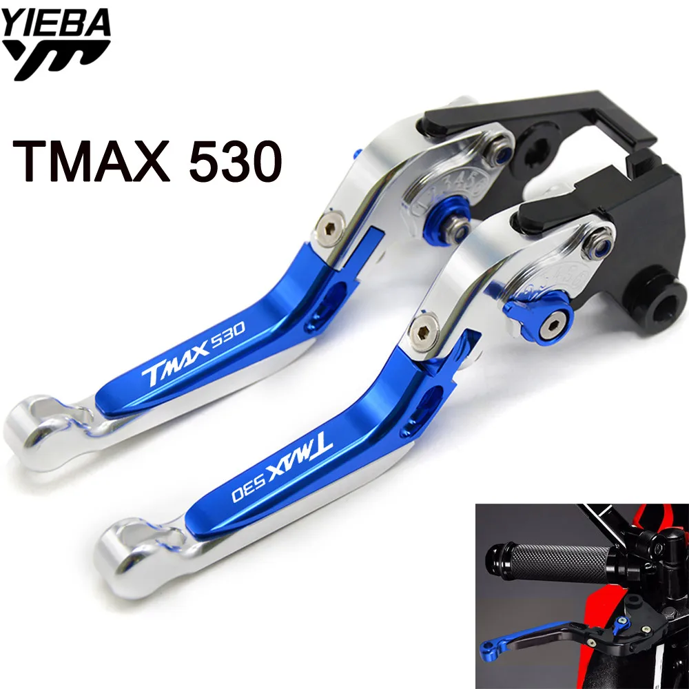 Adjustable Motorcycle Motorbike Brake Clutch Levers LOGO For Yamaha TMAX530 T-MAX 530 TMAX530 2001-2007 2008-2017 2016 2015 2014