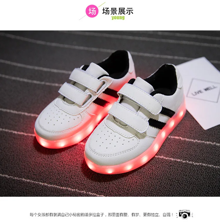 Размер 25-34/USB зарядное устройство светящиеся кроссовки для девочек корзина светодиодная детская светящаяся обувь для мальчиков светящиеся кроссовки A8