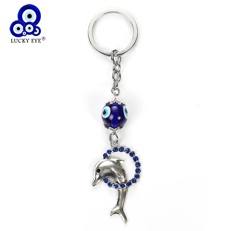 Брелок с дельфином Lucky Eye Blue Evil брелок и кристаллами в виде животных для ключей