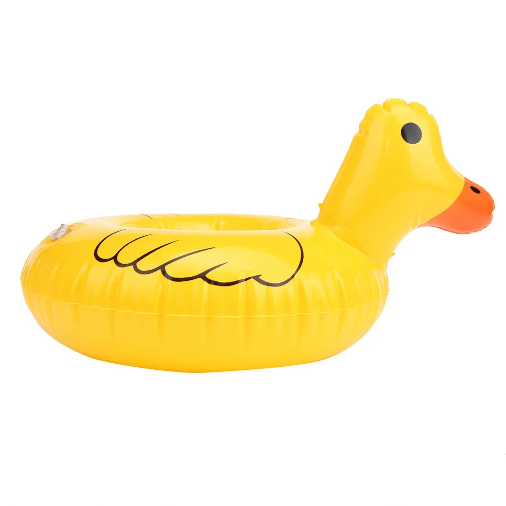 Милая желтая утка плавающая надувная банка для напитков для ванной, игрушечный держатель, Классические Игрушки для ванны для детей