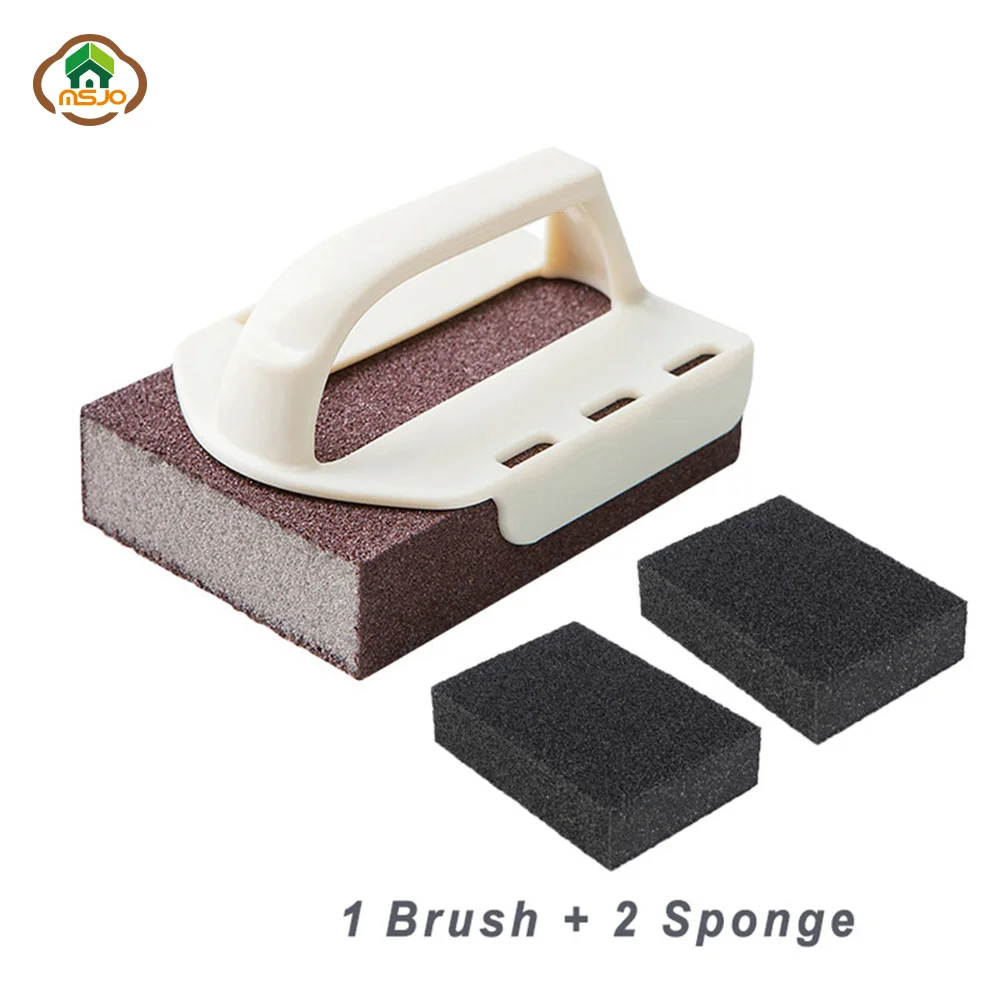 

MSJO Sponge Cleaning Brush Set 5Pc Replace Sponge Powerful Kitchen Hand Emery Brown Nano Sponge Magic Eraser Wiping Rust Remover