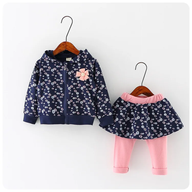 

Spring Girls Clothing Sets 2018 New Baby Clothes Set Children Outfit Flower Print Sweatshirts Pants Sport Suit 2 pcs for 3 years