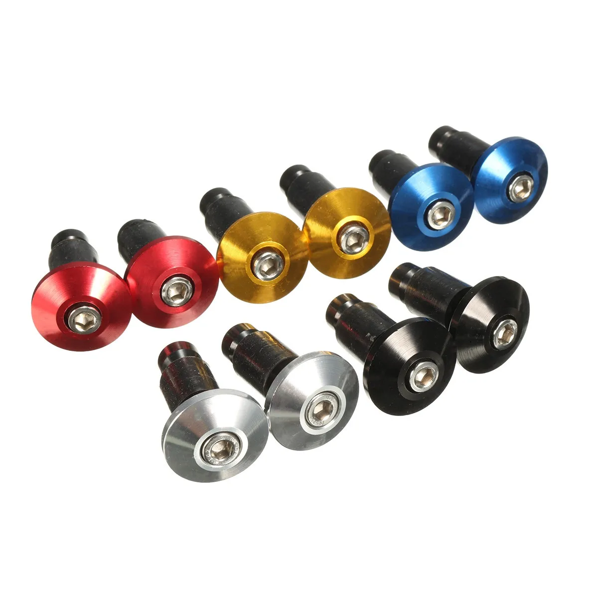 1 Pair 7/8 Inch Motorcycle Bike Handlebar Hand Grips Bar End Plugs Cap