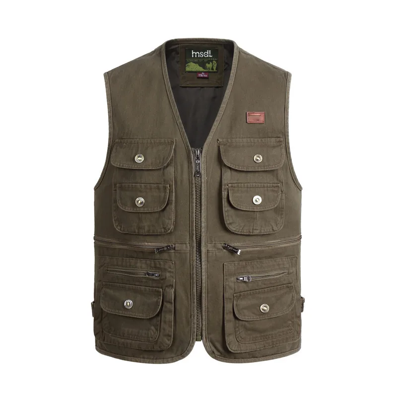 2018 Men Vest With Many Pockets Mens Vests Plus Large Size 5XL Man