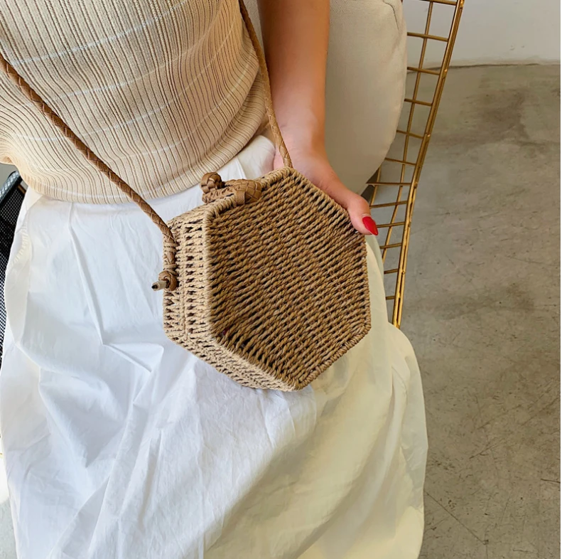 Женская сумочка, роскошная сумка из ротанга, натуральная кожа, ручная работа, ротанг плетение, летние пляжные сумки для женщин